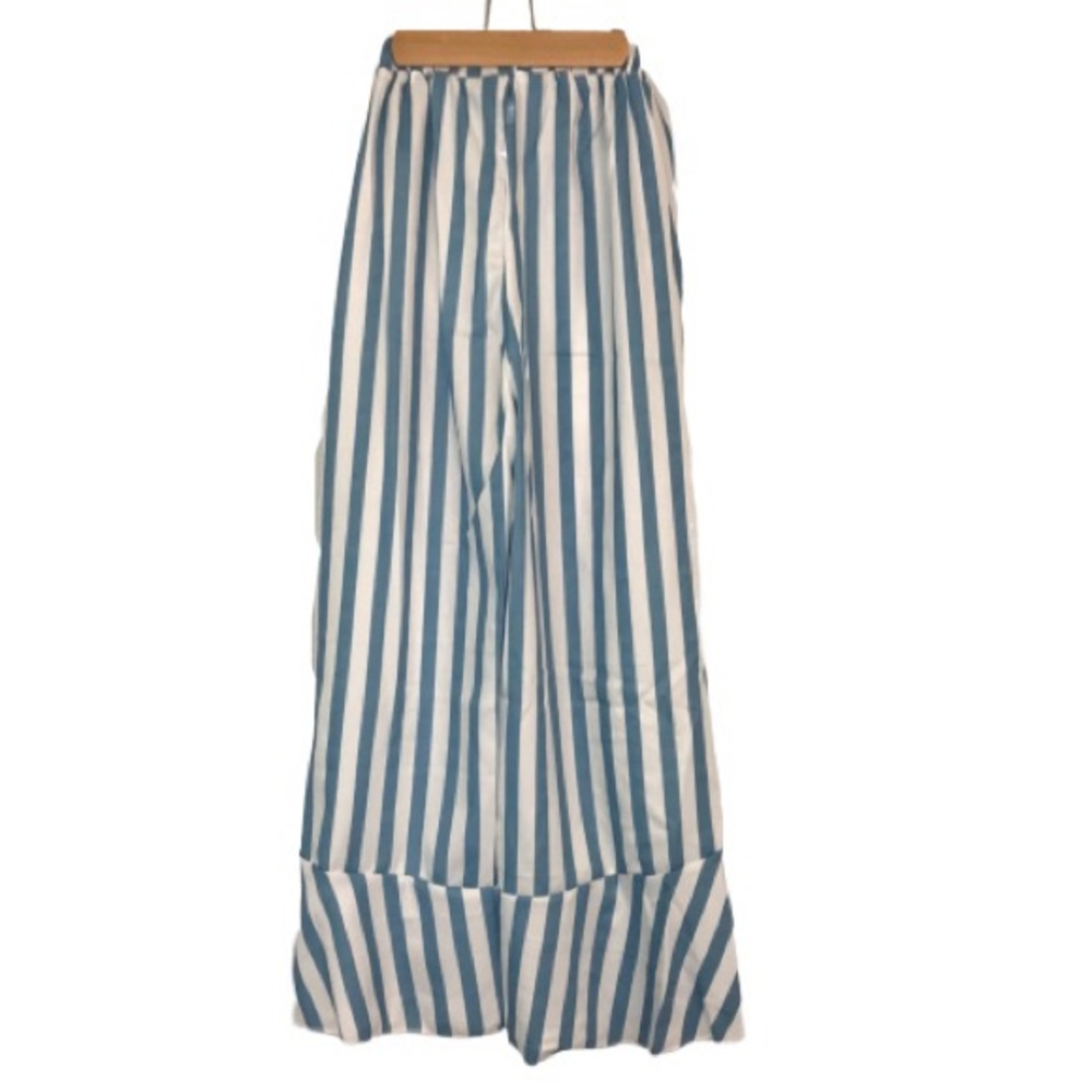 High Waisted Striped Palazzo Pants with Ruffles - Picture 6 of 8